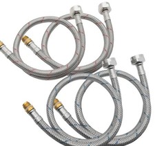 4 Tubi Flessibili Acciaio Inox Intrecciato per Rubinetto Miscelatore G3/8 M10