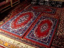 PARURE TRIS 3 TAPPETI SCENDILETTO DISEGNO ORIENTALE PERSIANO NAIN TABRIZ tre 