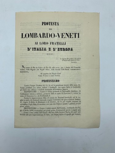 Protesta dei lombardo veneti - -,