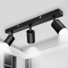 Plafoniere LED Soffitto a 3 Luci, Plafoniera Nera GU10, Faretti LED Da Soffitto 