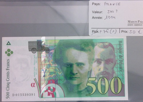 Banconota 500 franchi pietre - 500,