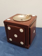 Posacenere Portasigarette Da Tavolo A Forma Di Dado In Pelle Cubico Vintage