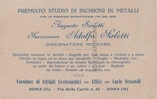 ROMA: Studio Incisioni in Metalli Augusto Sirletti - targhe ,cartoncino