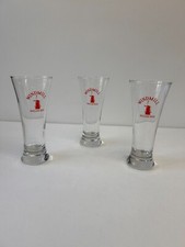 Bicchiere Birra Windmill set 3 pz vintage vetro con stampo rosso