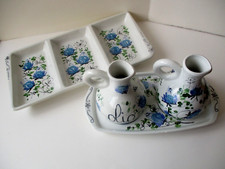 Ceramica il Quadrifoglio antipastiera vassoio ampolle olio e aceto anni '50