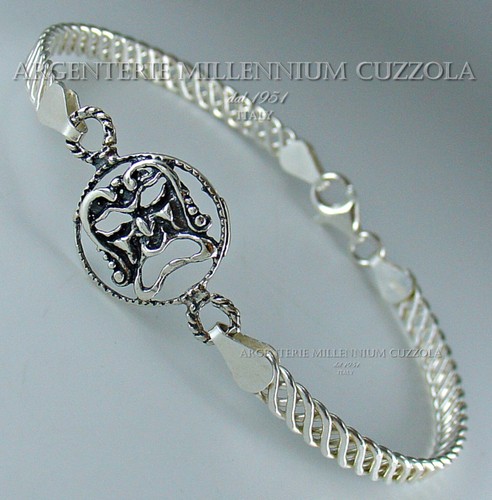 Bracciale maschera argento - maschera,