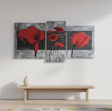QUADRI MODERNI FIORI ROSSI