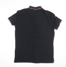 Polo nera manica corta uomo Le