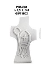Croce con MITRIA PASTORALE stilizzato SANTA CRESIMA bomboniera in scatol 0EK2