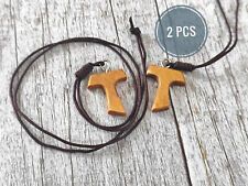 Collana Croce Tau in LEGNO