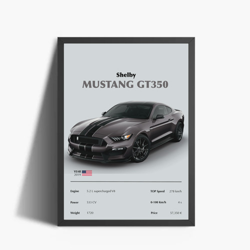 Shelby mustang stampa grafica - shelby,