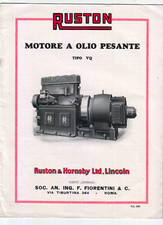 Brochure RUSTON & Hornsby Motore a olio pesante Tipo VQ / Ing. Fiorentini Roma