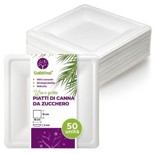 Piatti quadrati canna da - piatti, in