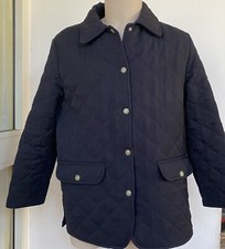 Caban-giaccone vintage unisex blu scuro trapuntato L