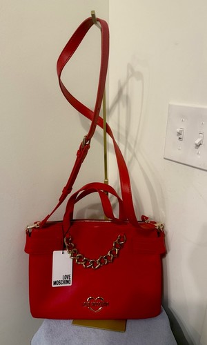 Love moschino red heart chain - red,