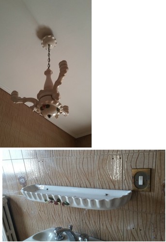 Lampadario antico ceramica - lampadario,