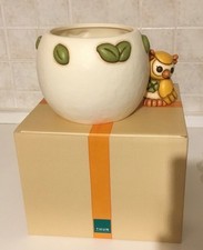 Thun cachepot con Gufo Lucky in ceramica decorata a mano