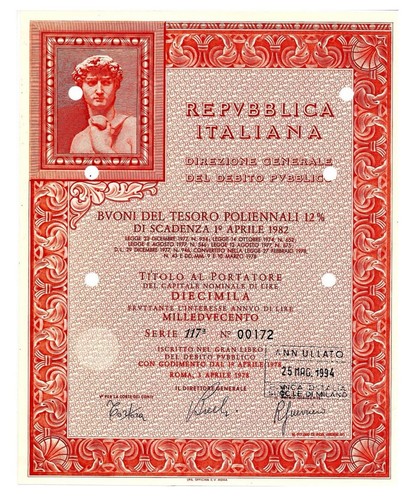 10000 lire michelangelo - lire,