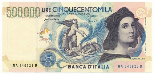 500000 lire banca italia - 500000, d'italia