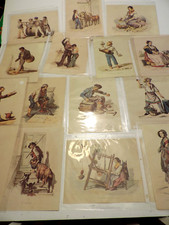 15 STAMPE VINTAGE ITALIANE 1800 VENDITORI AMBULANTI ANNI 80 SET DE AGOSTINI 8X10 1/2"