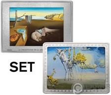 SALVATOR DALI Twin Set 2 x ½ Kilo Kg Monete Argento 250 Euro France Spain 2021