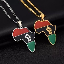 Africa Map Flag Necklace Chain
