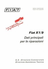 Fiat X1/9 - Dati Principali