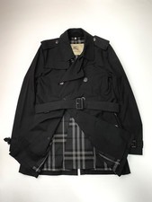 Trench coat Burberry London nero/grigio Nova Check (come nuovo) - Taglia: 54/XL