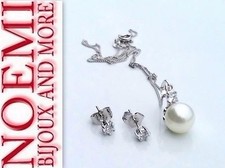 NOEMI GIOIELLI COLLANA DONNA PERLE + ORECCHINI SWAROVSKI ELEMENTS PARURE CO93