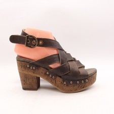 Sandali donna FiorentinI + Baker plateau tacco sughero EU 38 pelle marrone