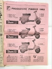 SPORTSUD 19/12/1961 PUBBLICITA' VESPA 125 150 e GS a tutta pagina