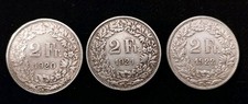 Franco Svizzero Argento 3 Monete 1920 1921 1922