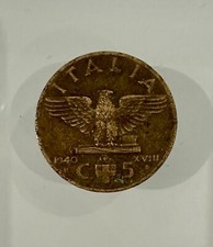Moneta 5 centesimi 1940 unica