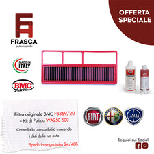 Filtro Aria Sportivo BMC Fiat Panda 169 1.3 D Multijet 4x4 70 CV Kit Pulizia