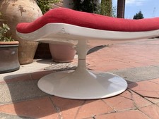 space age poggiapiedi vintage in vetroresina + cuscino