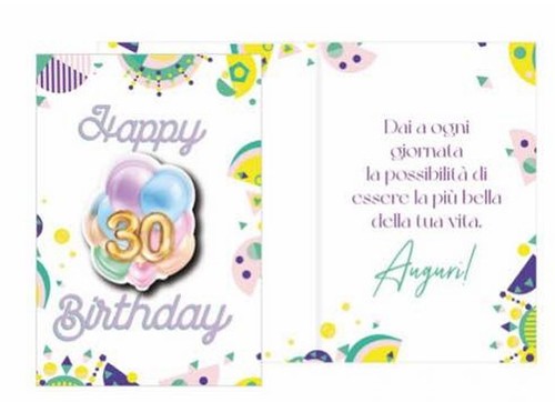 Biglietto auguri anni - biglietto, 30