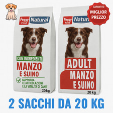 2 Sacchi Crocchette per CANI Adulti Manzo e Suino Sacco da 20 kg OFFERTA