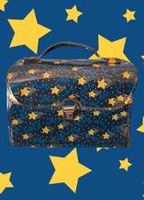 Cestino bauletto borsa fantasia stelle blu giallo stars bag originale Naj Oleari