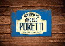 Insegna/Placca Birra Angelo Poretti Metallo, Mancava, Capanna Birra, Home Bar, Birra