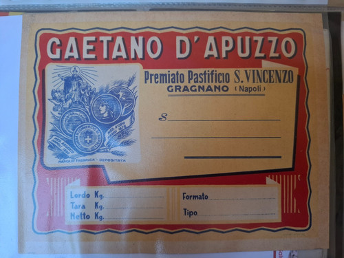 Etichetta pastificio gaetano - etichetta,