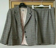 Tailleur completo donna giacca e gonna principe di Galles taglia 52