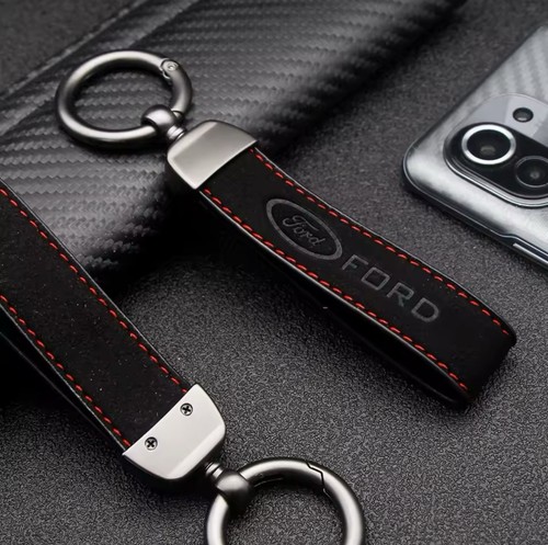 Ford keyring black suede - ford,