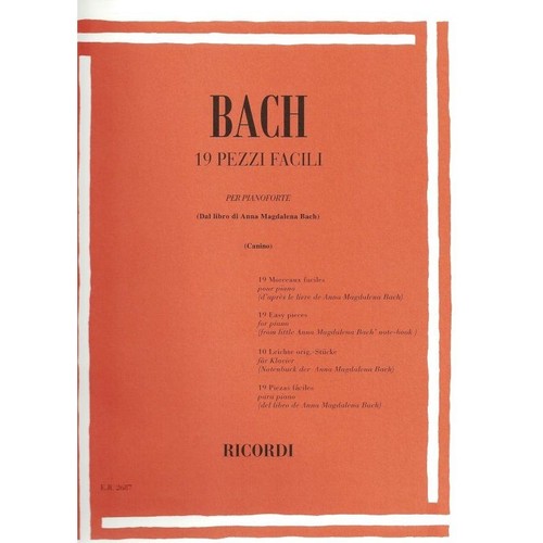 Bach pezzi facili - facili, libro