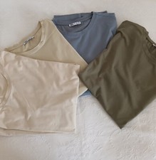 Zara Maglietta T-Shirt Uomo - Basic Slim Fit - Manica Corta – Taglia M - 4 Pezzi