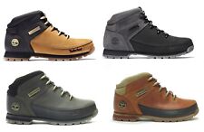 Timberland Uomo Euro Sprint Stivali da Escursionismo in Pelle Grano Nero Grigio A1NHJ