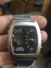 orologio dual time vintage LEE cinturino acciaio cassa alluminio