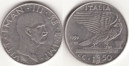 Italia centesimi 1939 - 50,