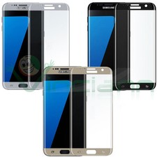 Pellicola VETRO trasparente BORDO CURVO colorato pr Samsung Galaxy S7 Edge G935F