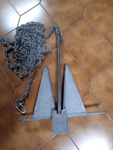 Linea ancoraggio con ancora - con,