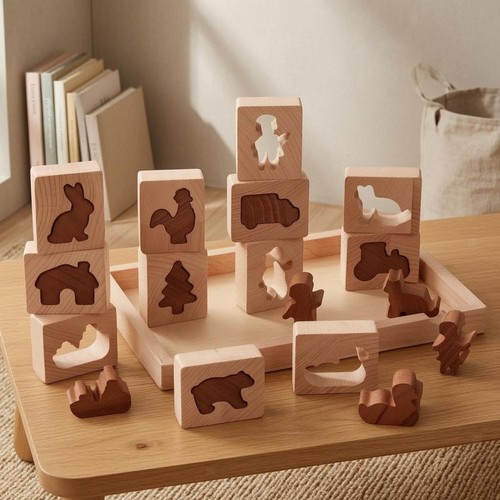 Puzzle animali legno grana - in,